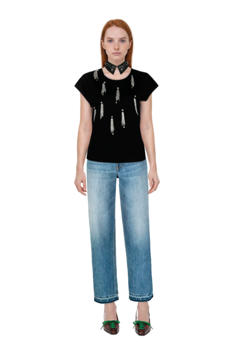 Outfit lace-up pointed-toe pumps and pinko necklace