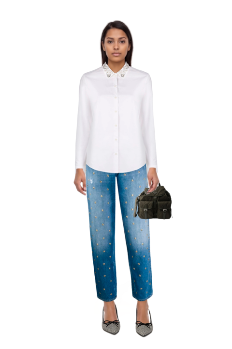 Outfit medium quilted re-nylon backpack with saffiano leather trim and scarlett 50 pumps