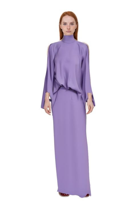 Outfit bacall  high neck dress and leren leather ballerina sneakers