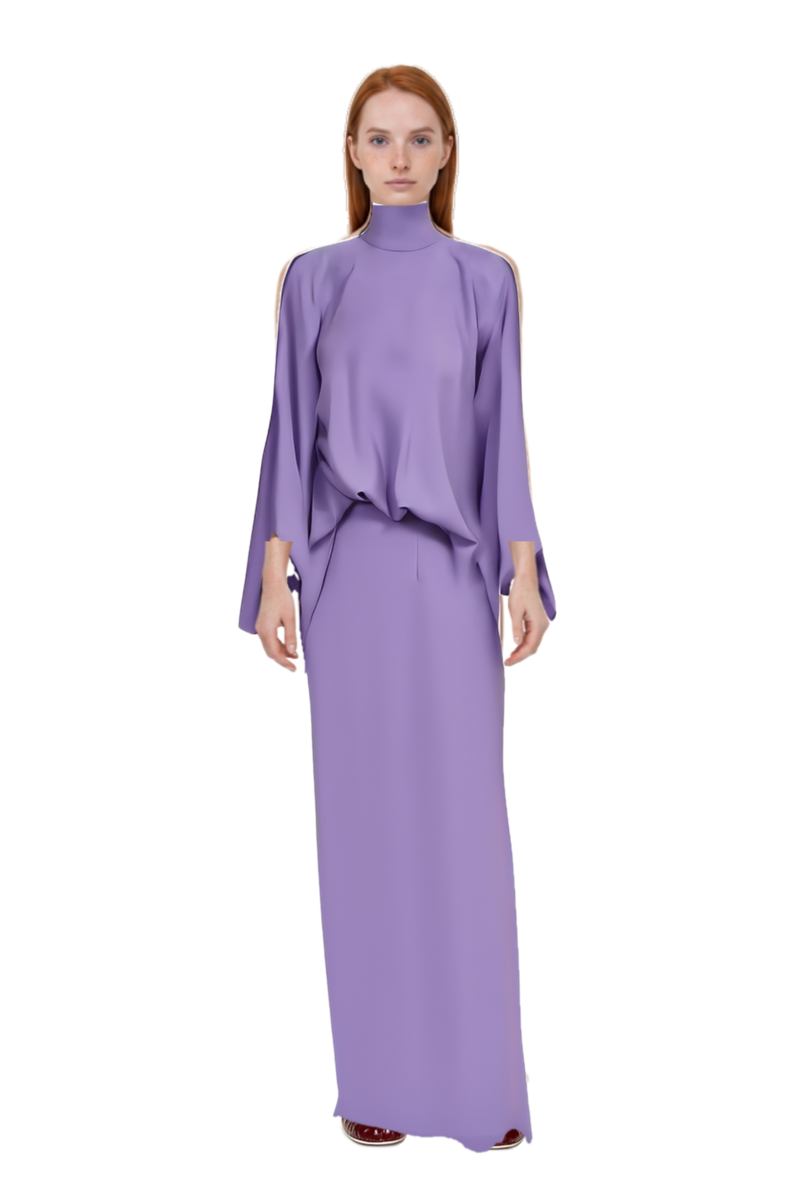 Outfit bacall  high neck dress and leren leather ballerina sneakers