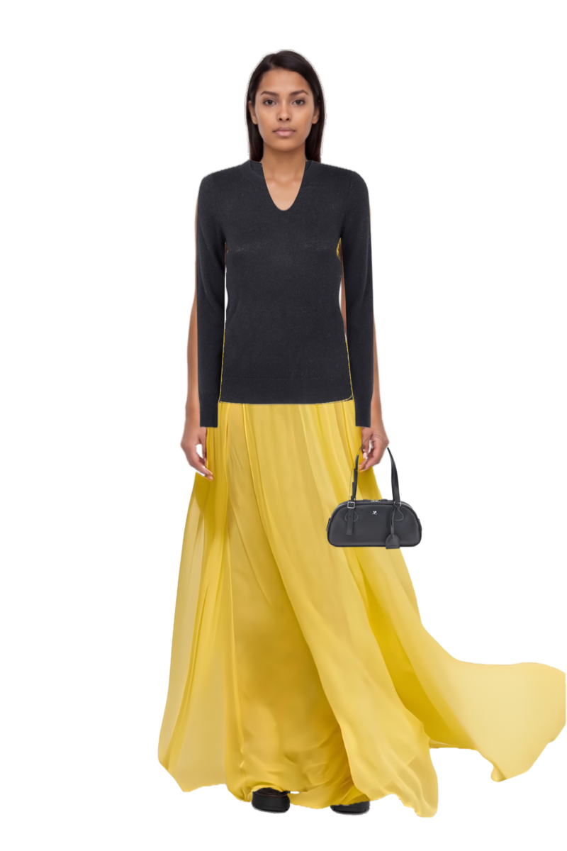Outfit medium friday curved tote bag and ritz gathered gown