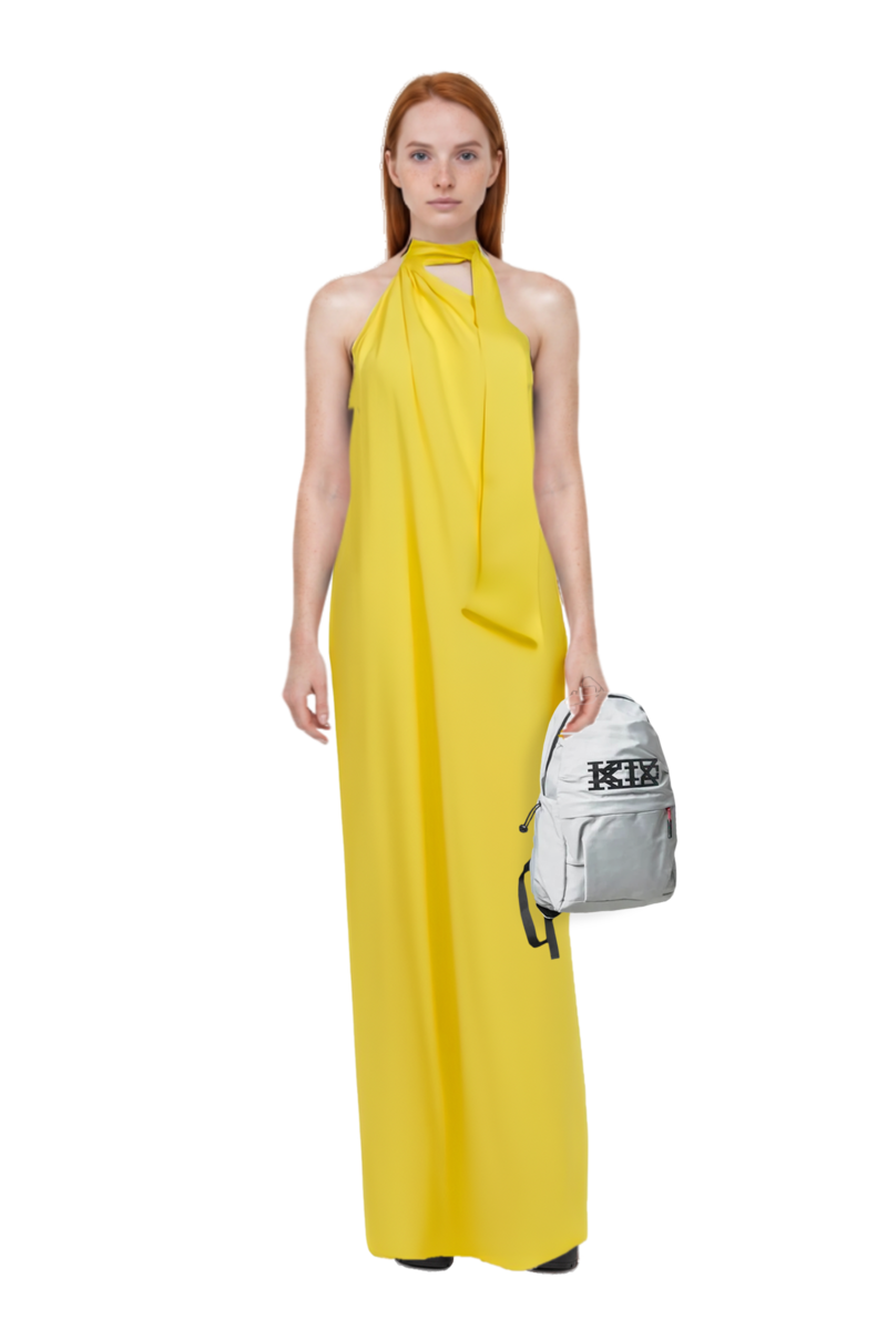 Outfit astor halterneck maxi dress and 23 backpack