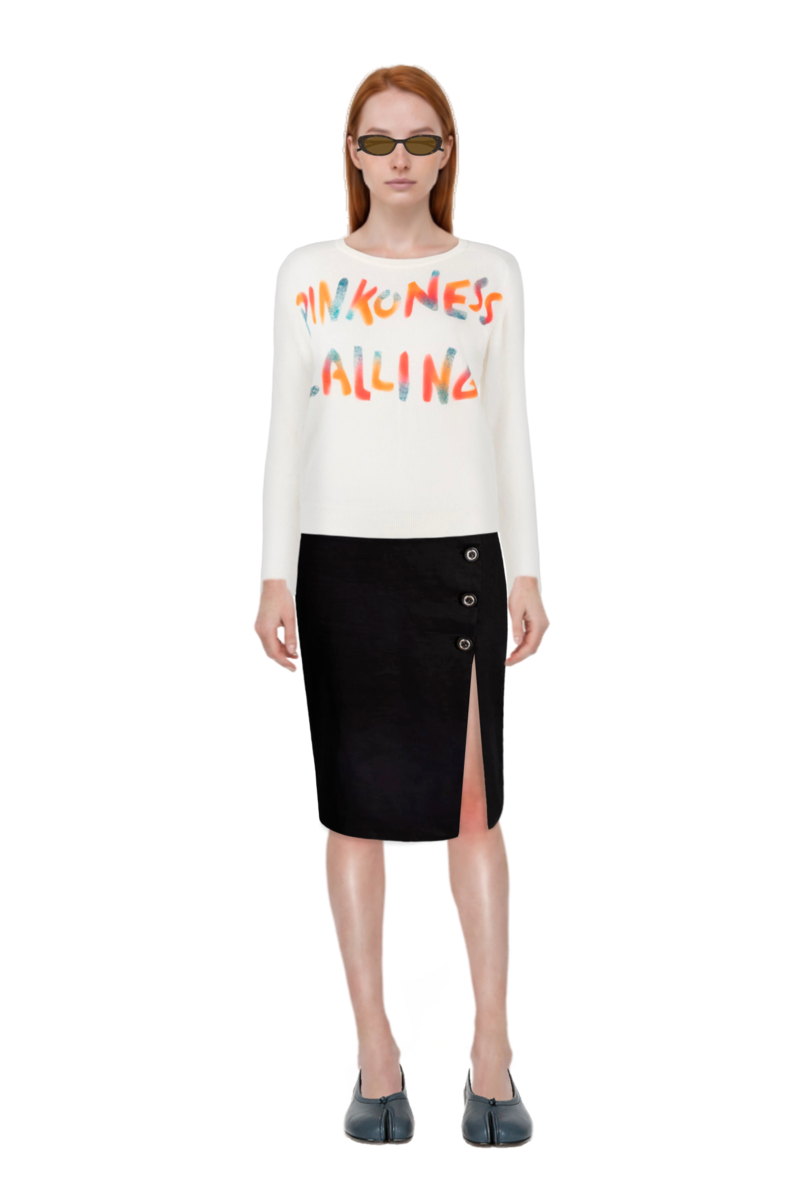 Outfit tabi ballet flats and oval-frame sunglasses