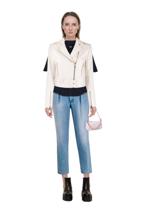Outfit pinko jacket and envers satin shirt