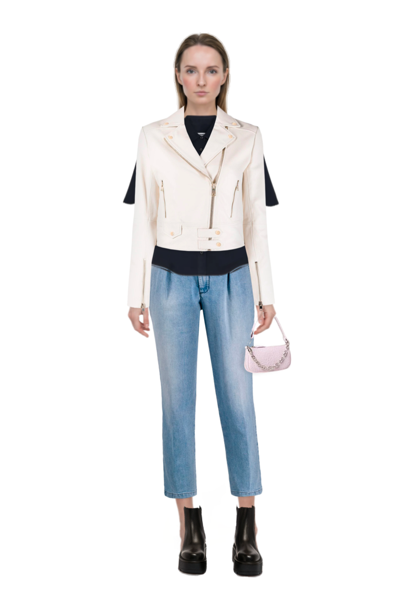 Outfit pinko jacket and envers satin shirt