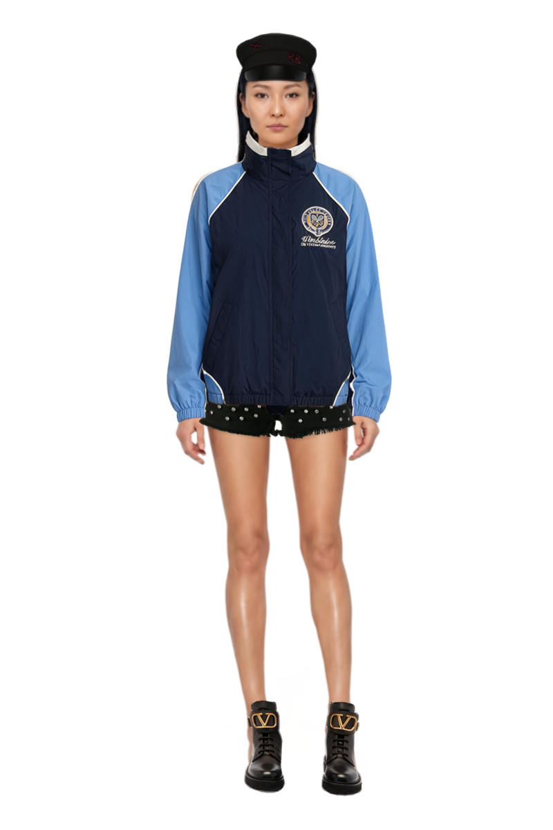 Outfit pinko shorts and wimbledon logo jacket