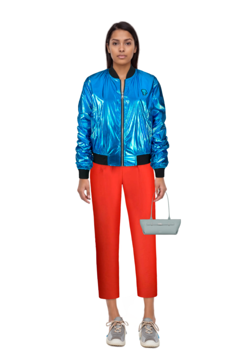Outfit bubble technical fabric and suede sneakers and new york grained leather shoulder bag