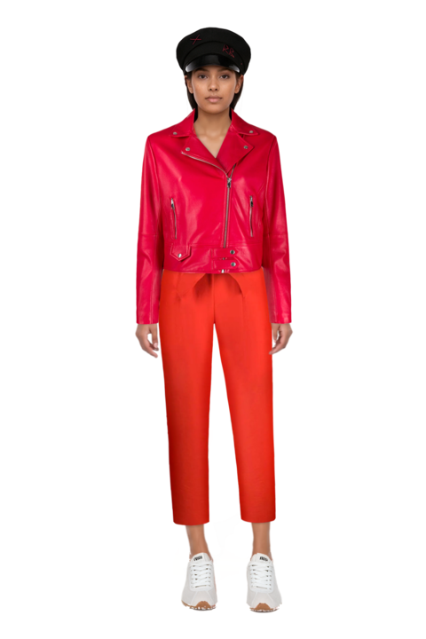 Outfit plume mesh fabric sneakers and pinko jacket