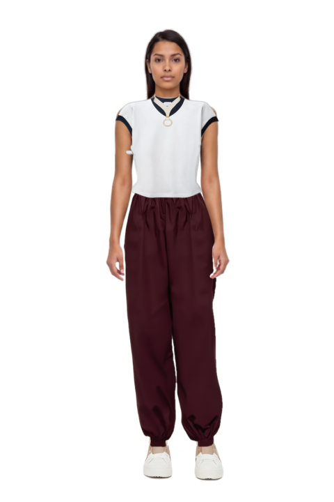 Outfit gathered-cuff loose-fit trousers and stretch cotton-jersey t-shirt