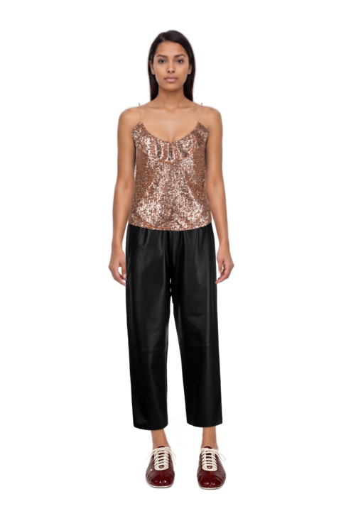 Outfit leren leather ballerina sneakers and pinko trouser belt