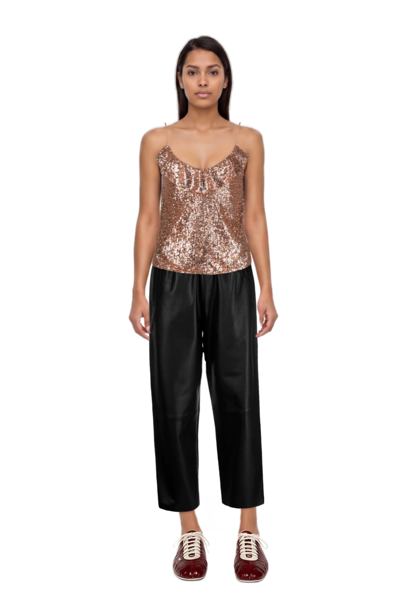 Outfit leren leather ballerina sneakers and pinko trouser belt