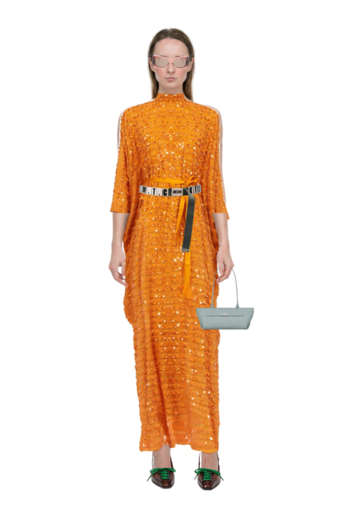 Outfit new york grained leather shoulder bag and caracciolo kaftan dress 