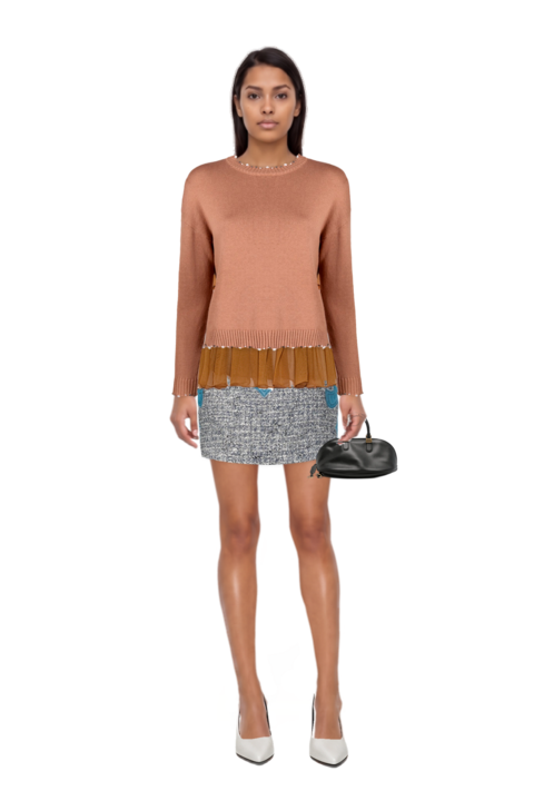 Outfit bolero bowling bag medium in black and fame leather pumps