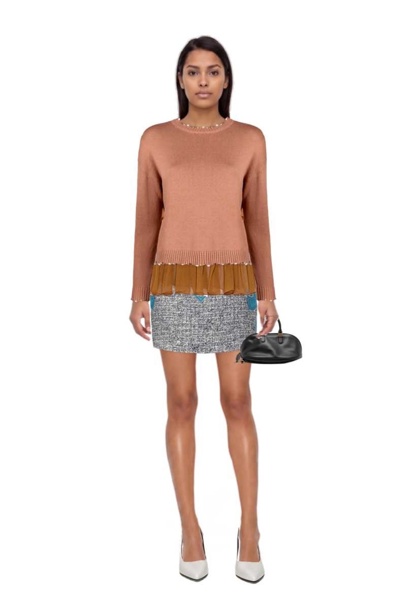 Outfit bolero bowling bag medium in black and fame leather pumps