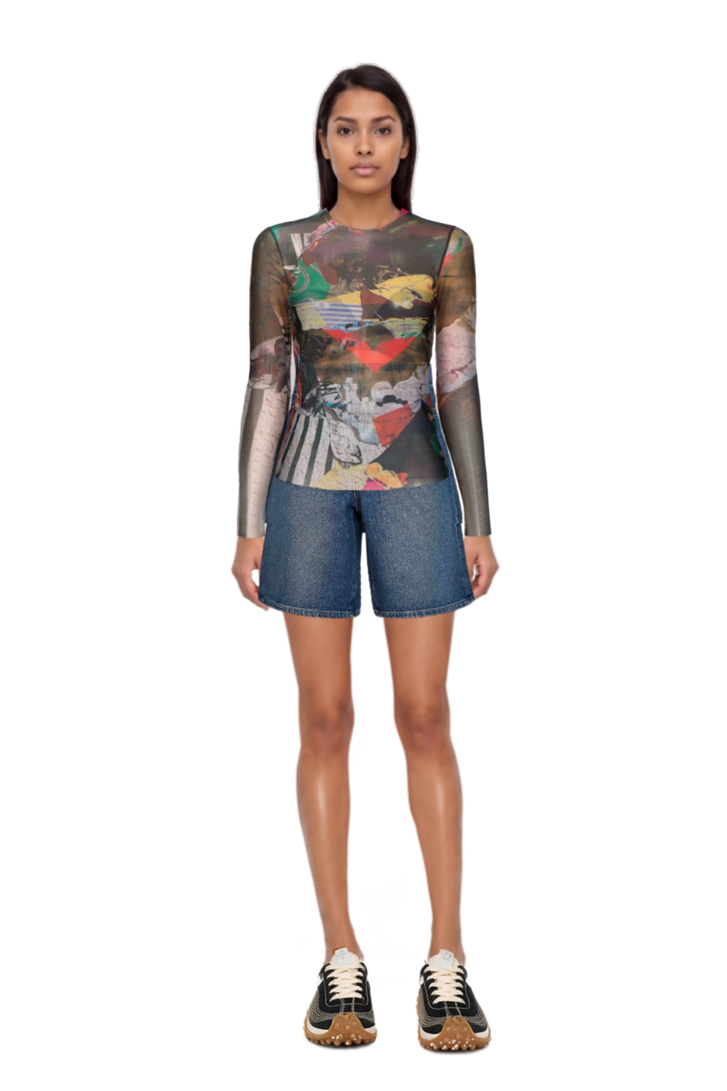 Outfit donnola denim bermuda shorts and mesh mirage sneakers