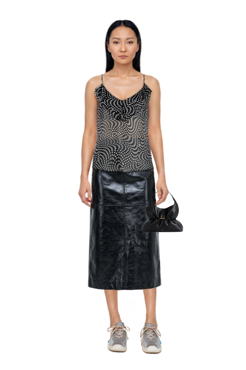 Outfit sphynx medium bag in smooth leather and bubble technical fabric and suede sneakers