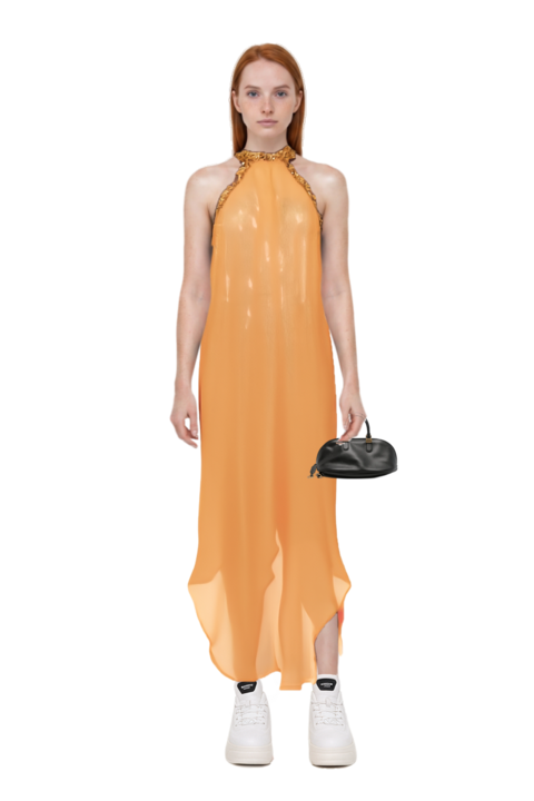 Outfit bolero bowling bag medium in black and isis sequin-embellished maxi dress