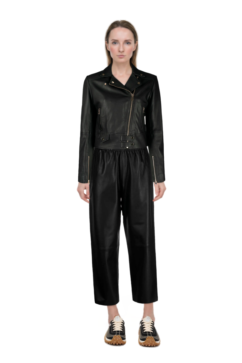 Outfit pinko trouser belt and mesh mirage sneakers