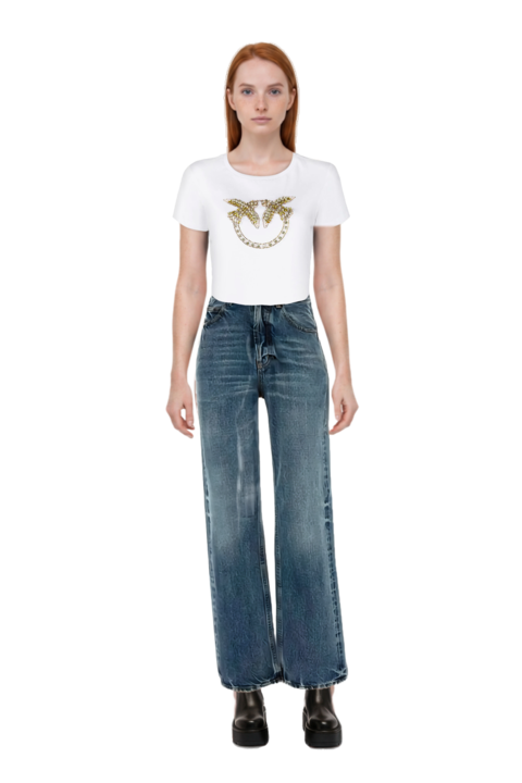 Outfit cotton jeans and pinko t-shirt