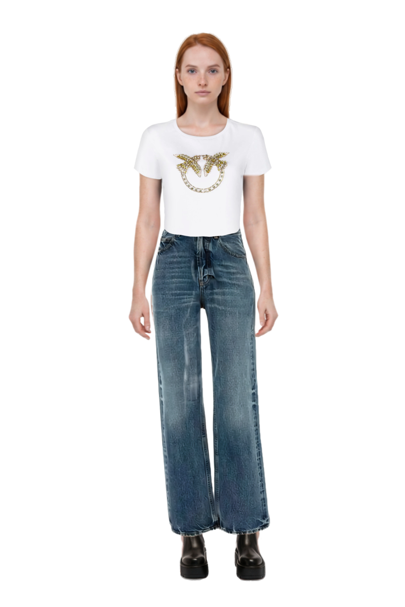 Outfit cotton jeans and pinko t-shirt