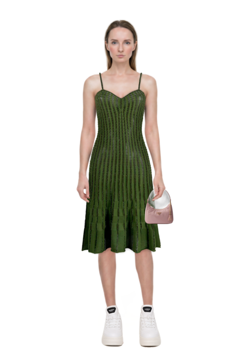 Outfit mini re-edition 2005 re-nylon and saffiano bag and pinko dress