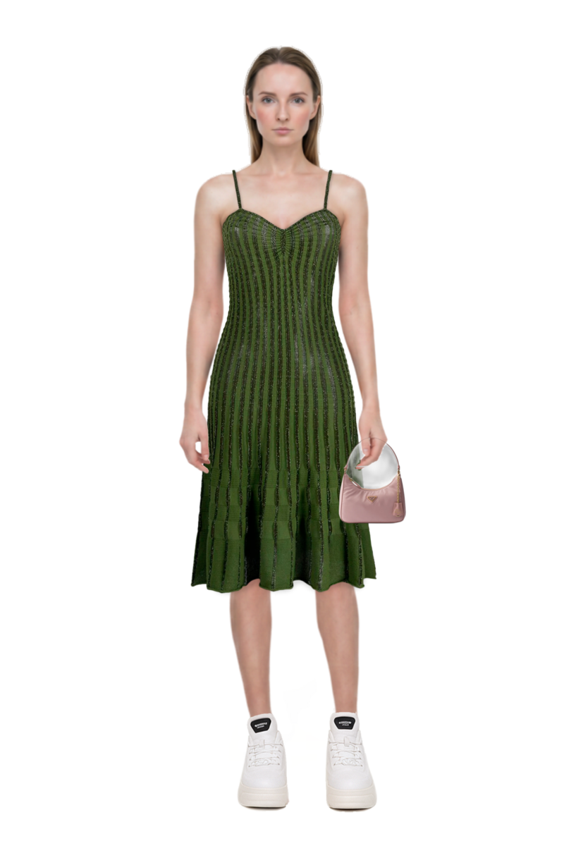 Outfit mini re-edition 2005 re-nylon and saffiano bag and pinko dress