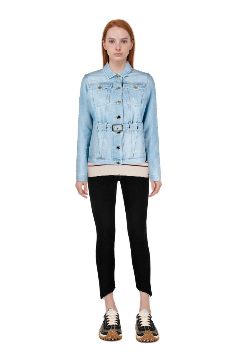 Outfit striped short-sleeve polo top and mesh mirage sneakers