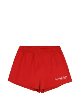 Sporty & Rich logo-print cotton shorts