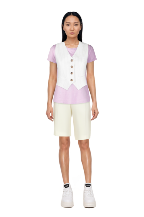 Outfit pleat-detail tailored shorts and pinko t-shirt