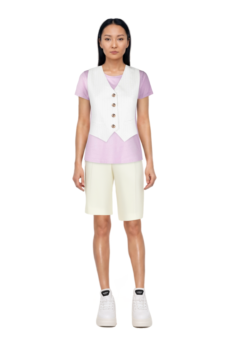 Outfit pleat-detail tailored shorts and pinko t-shirt