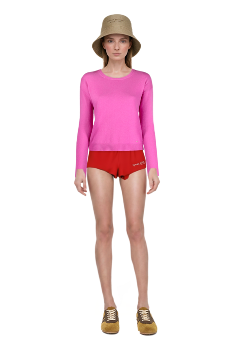 Outfit suede sneakers and logo-print cotton shorts