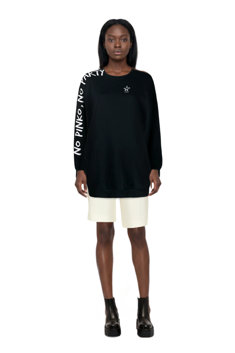 Outfit pleat-detail tailored shorts and pinko sweatshirt