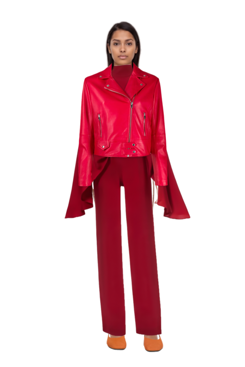 Outfit eolia cape jumpsuit and pinko jacket