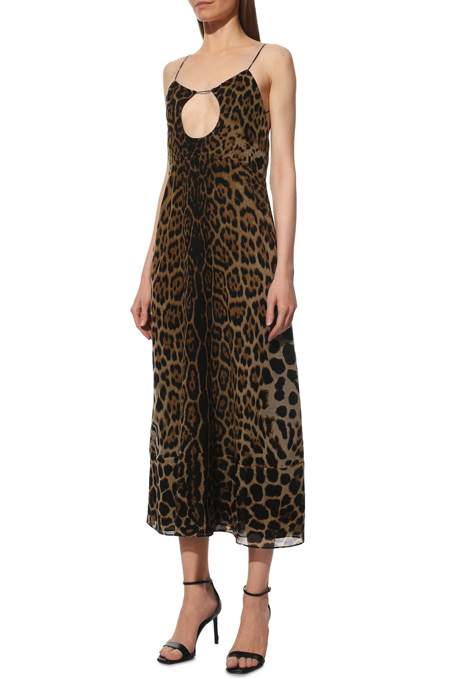 Saint Laurent Wool dress with leopard print