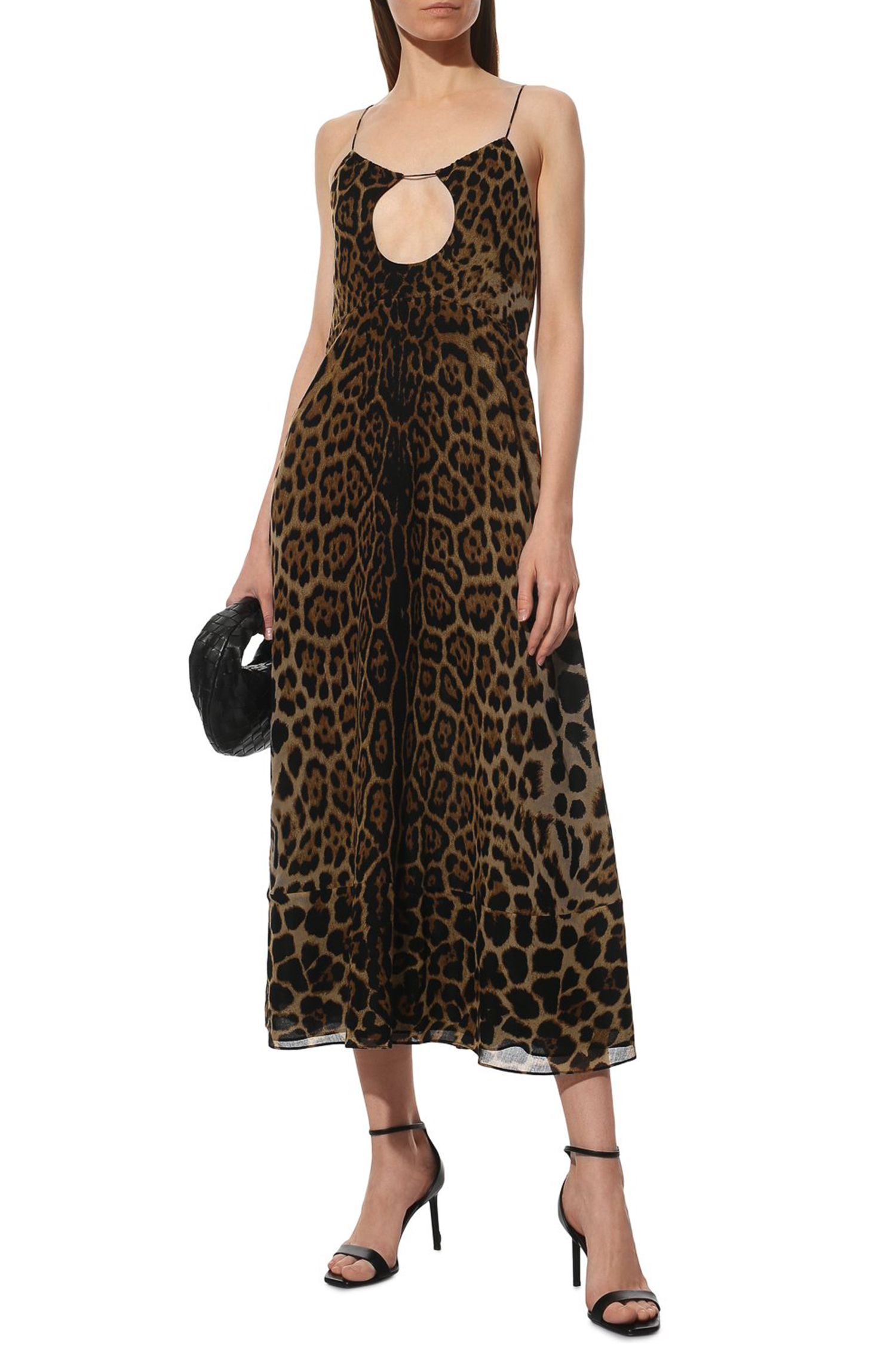 Saint Laurent Wool dress with leopard print