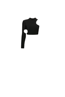 Monot Top with open shoulder and cutouts on the sleeve and side