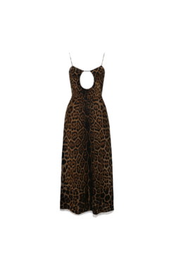 Saint Laurent Wool dress with leopard print
