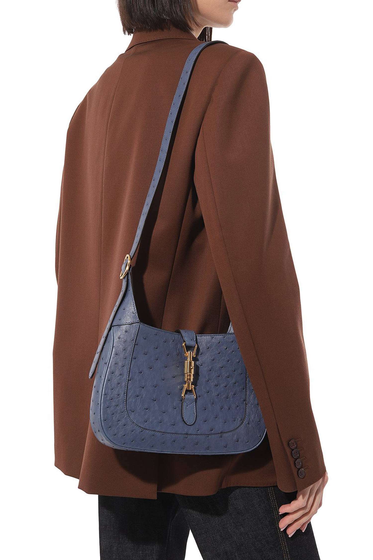 GUCCI Jackie 1961 small ostrich leather bag